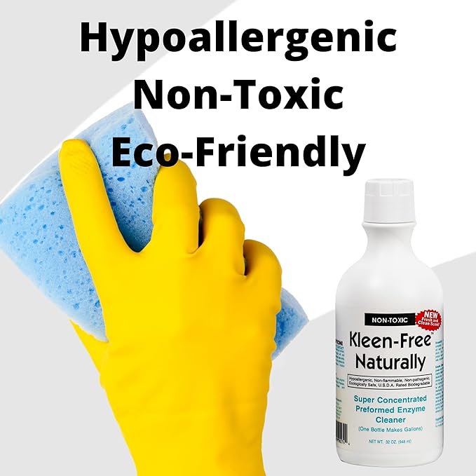 Naturally Preformed Enzyme Cleaner Enzyme Solution Multi-Purpose Cleaner Laundry Additive and More - Concentrate - Fresh and Clean Scent - 32oz