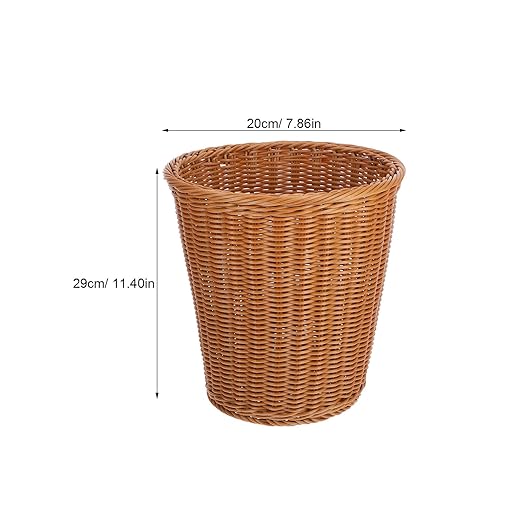 Woven Wastebasket Trash Can 29X29Cm Simulated Rattan Storage Container Home Kitchen Rubbish Bin Without Lid Decorative Trash Storage