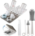 Baby Bottle Brush6 in 1 Bottle Cleaner Brush Kit with Extendable Silicone Bottle Brush Drying Rack Nipple Brush Straw Brush Soap Dispenser &amp Organizer Case Ideal Gifts for Babies &amp Moms