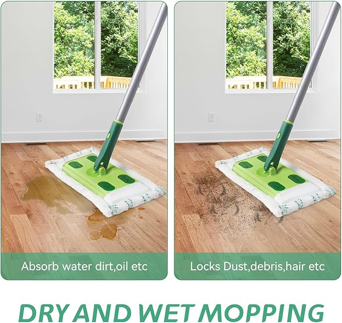 Microfiber Mop Pads Replacement for Quick Shine Hard Surface Floor Polish Mop: Washable &amp Reusable Mop PadWet Dry HardFloor Cleaning Refills (6 Pack)