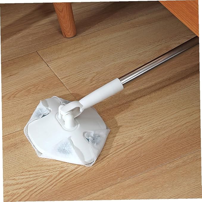 Alipis Household Dust Mop Retractable Floor Cleaning Mop with Rotatable Triangular Microfiber Head for Home Use Suitable for Hardwood and Tile Floors