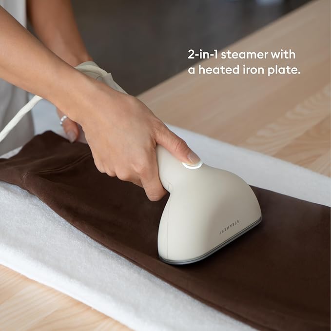 Steamery Handheld Clothes Steamer Cirrus 3 1200W US Plug Heated Ironing Plate Fast Heat Up Garment Wrinkle Remover Beige