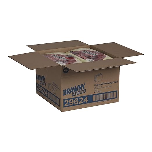 Georgia-Pacific Brawny Yellow Quarter-Fold Disposable Dusting Cloth by GP PRO 24 Length x 24 Width 29624 (Case of 4 Packs 50 Cloths per Pack)