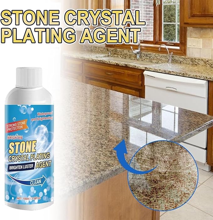 GDSAFS Stone Crystal Plating Agent Stone Stain Remover Crystal Stone &amp Marble Cleaning Agent Effectively Removes Oxidation Rust Stains (2pcs)