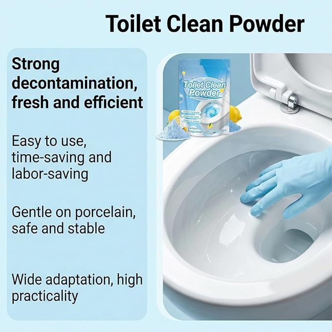 Household Toilet Cleaner Powder Easy To Use Easily Dissolves Stains.(1pcs)