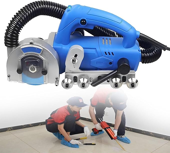 Electric Grout Cleaner 1200W - Heavy Duty Tile Grout Removal Machine With Vacuum 9000r/min High Speed Saw Blades Included For Cleaning Tile Joints Effectively(220V1.7mm)