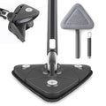 OVENTE Wall Cleaner Mop with 50 Adjustable Handle Squeegee Reusable and Easy to Clean Microfiber Pad 360° Triangular Cleaning Tool Duster for Painted Walls/Baseboard/Window/Floor Grey CTM311GY