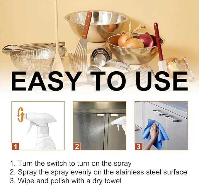 Stainless Steel Cookware Cleaner &amp Protector - Remove Grease Black Scales Rust | Restore Shine &amp Form Protective Film(3PCS)