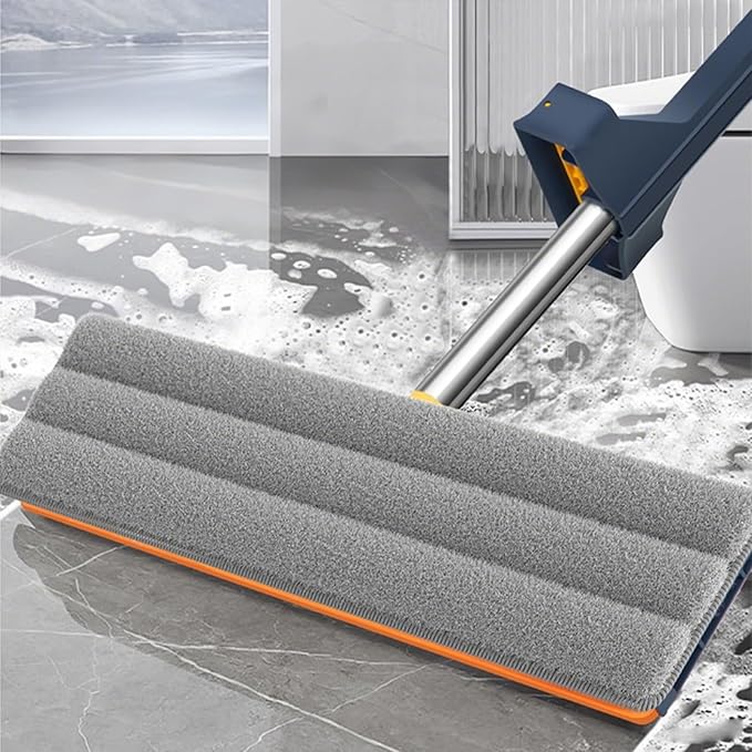 Microfibre Mops - Flat Floor Mop | Floor Mop | Large 360° Rotatable Floors Cleaning Brush with Long Handle for Hardwood Tile Carpet Bathroom Garage Apartment Dormitory Home Living Room