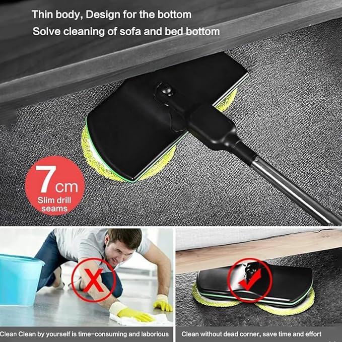 Electric Mop Cordless Electric Spin Wireless Automatic Floor MopHome Handheld Rechargeable Floor Cleaner Polisher for Hard Wood Tile VinylMarble and Laminate Floor