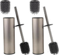 Toilet Brush and HolderStainless Steel Toilet Brushes for Bathroom with Holder 2pack Brushed Nickel