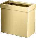 Gatco Modern Rectangle Wastebasket Brushed Brass - Stainless Steel Trash Can with Removable Lid Leakproof 3 Gallon Capacity for Bathroom Bedroom Kitchen or Office