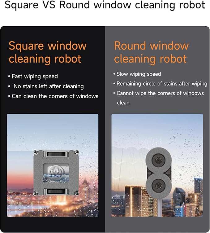 Window Cleaning Robot Window Cleaner Robot with Dual Water Spray 6000Pa Suction Power Automatic Cleaning with Intelligent Path Planning Perfect for High-Rise Windows and Glass Doors