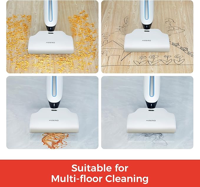 Hizero Cordless Hard Floor Cleaner F500 60 Mins Runtime Self-Cleaning Wet Dry All-in-One Bionic Mop Ideal for Hardwood Vinyl Tile Laminate and More