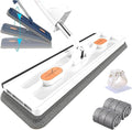 Self-Wringing 360° Flat Mop Multi-Functional Floor Mops Wall Cleaning with 2/4 Microfiber Pads 54 Adjustable Stainless Steel Long Handle Mop for Floors Corner Window (White+2 Mops)
