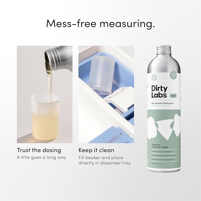 Dirty Labs | Signature Scent Bio-Liquid Laundry Detergent 80 Loads (21.6 fl oz) Hyper-Concentrated High Efficiency &amp Standard Machine Washing Nontoxic Biodegradable Stain Odor Removal