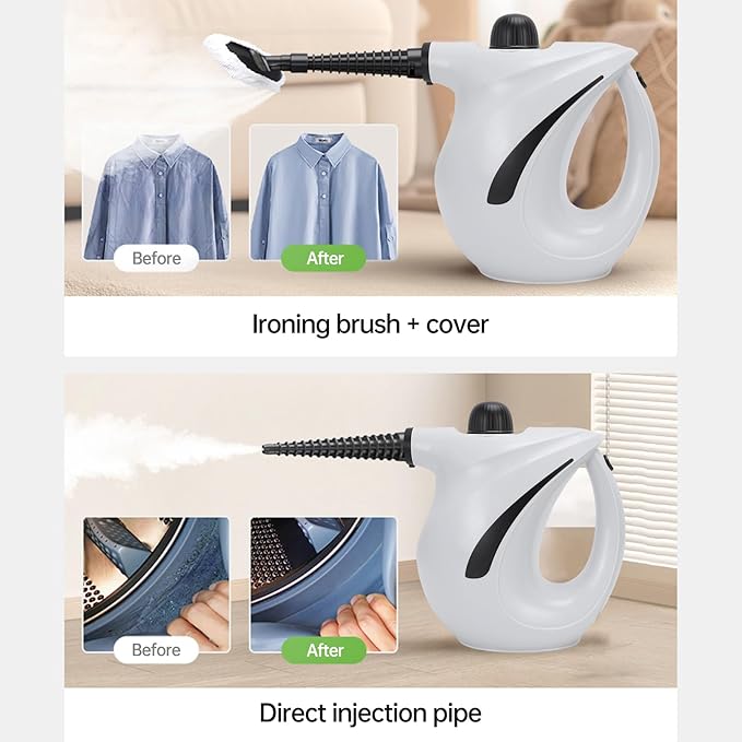 Pressurized Handheld Multi Surface Natural Steam CleanerMulti Purpose Steamer for Home UseSteamer for Cleaning Kitchen Air Conditioner Range Hood (White)
