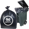 Toter 96 Gallon Trash Bags By Primode - 25 Count Extra Heavy Duty Black Garbage Bag For Indoor Or Outdoor Use 61x68 MADE IN THE USA (96 GALLON)
