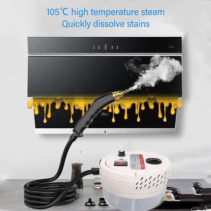 Asixxsix Steam Cleaner 1400ml 2500W 6 Levels Adjustable Multipurpose Handheld Steam Cleaner 5.5bar High Pressure High Temperature Steam Cleaner for Furnitures Exhaust Hoods Car