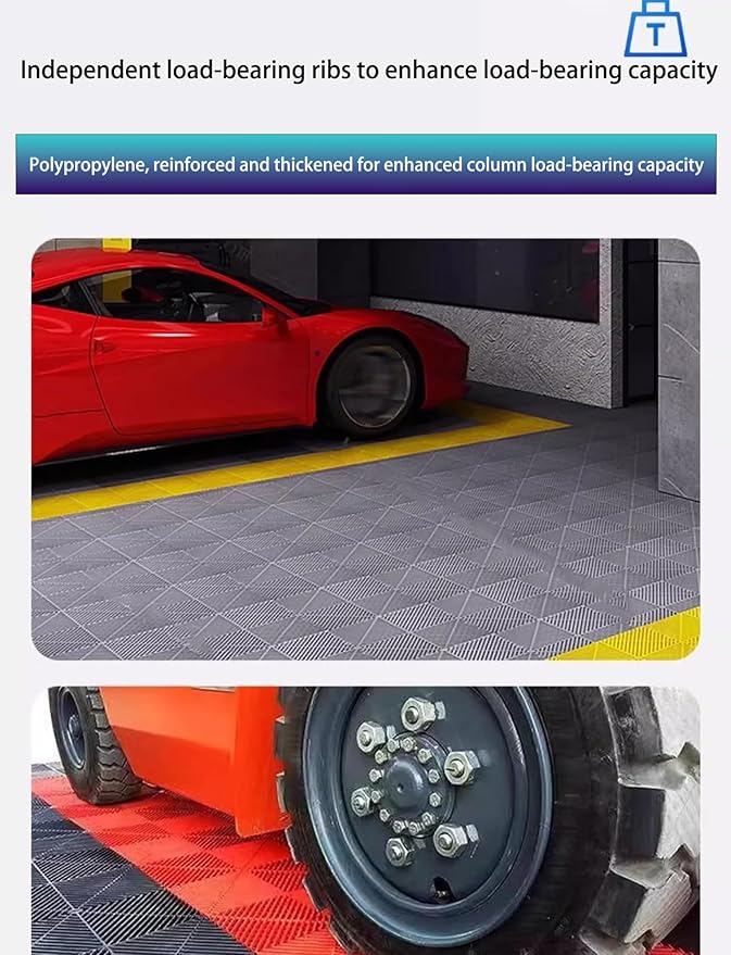 Trench Drainage GrateDrain Covers OutdoorInterlocking Floor Tiles With Grid For Garage Patio And Garden - Easy DIY Installation(Black8pcs40x40x4cm)
