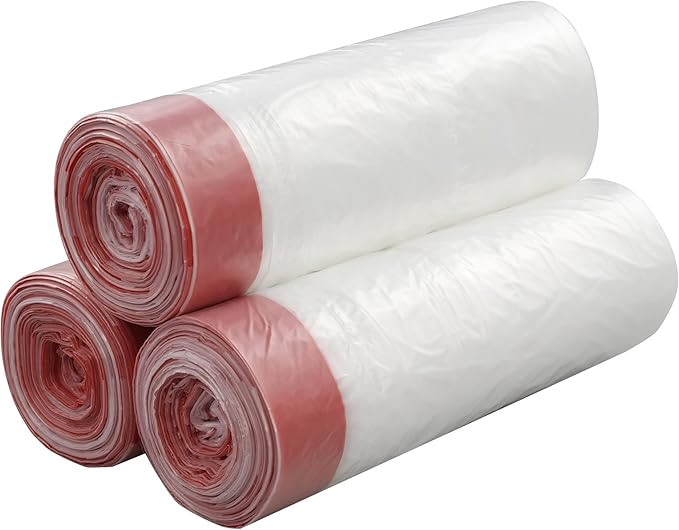 Pekky 8 Gallon Drawstring Trash Bags Clear Heavy Duty 120 Counts