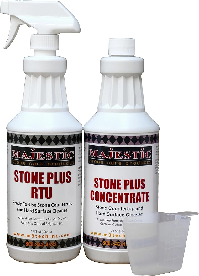 Majestic Stone Plus Value Kit : Marble Granite Natural Stone Cleaner