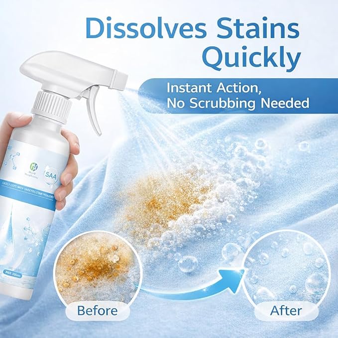 Clothing Emulsifier - Effective Stain Remover &amp Fabric Conditioner Gentle on Fabrics Suitable for Sensitive Skin Helps Dissolve Stains from Oil Sweat Food and More (2PCS)