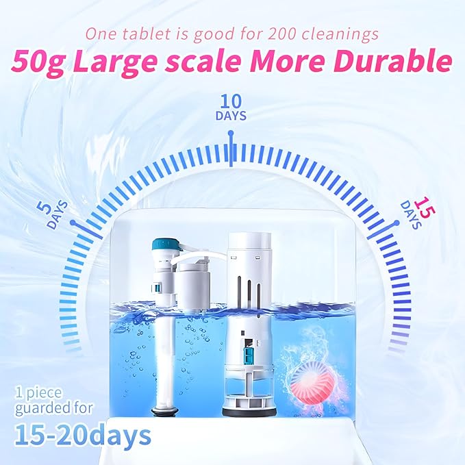 Automatic Toilet Bowl Cleaner Tablets 30-Pack Long-Lasting Toilet Tank Cleaner for Bathroom Blue Water Freshener Prevents Stains &amp Odor Safe for All Toilets (30 Blue and green)