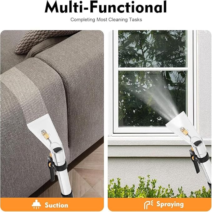 40L/11Gal Commercial Carpet Cleaner Machine4 WheelsExtractor Vacuum Washing Machine3 in 1 Multi-Purpose Portable Carpet Sofa Curtain Cleaner Vacuum Cleanerwith 22.97ft Cord(Two Packages)