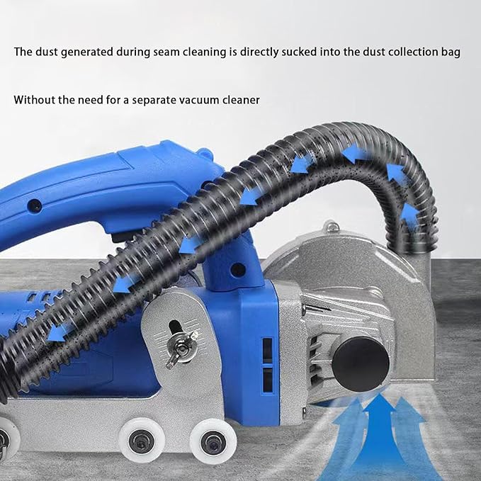 Tile Grout Cleaning MachineGrooving Tool9000 RPM Professional Tile Grout Remover Machine with Dust Bagfor Floor and Wall Seam Cleaning C