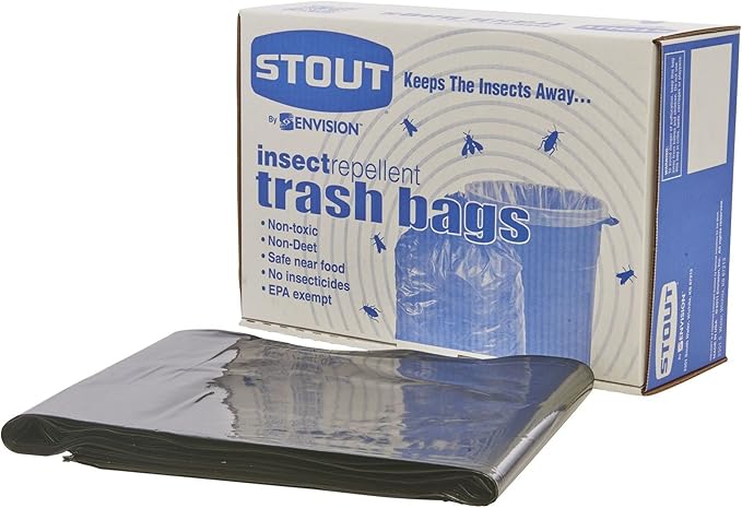 Stout P4045K20 Trash Garbage Bags 45gal 2mil 40 x 45 Black 65/Box