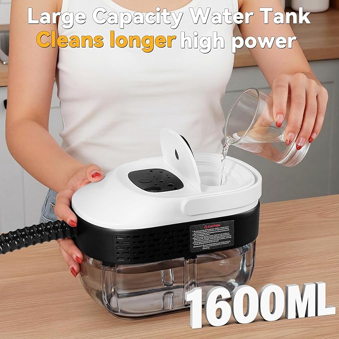 2500W Portable Handheld Steam Cleaner54oz Large Capacity3-Level Adjustable Handle15s Fast Heating Steamer for Cleaning with 20 Pcs AccessoriesPlug-and-Play Steam Cleaner for HomeCarKitchenMore