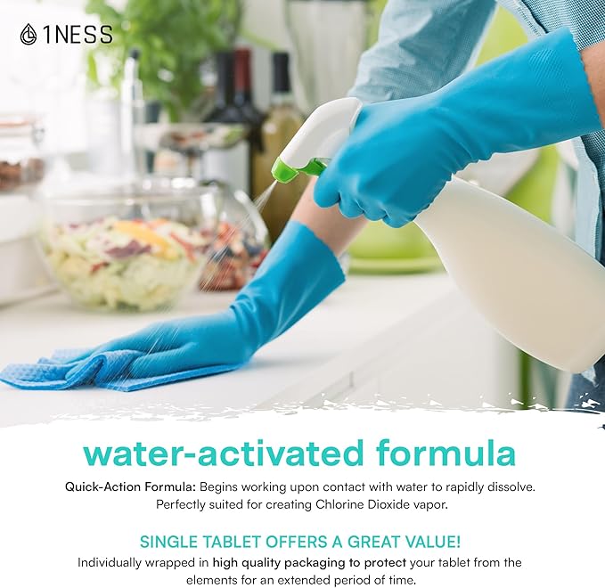 1ness Professional Premium Extra Strength Chlorine Dioxide Odor Neutralizing Kit with Aerator