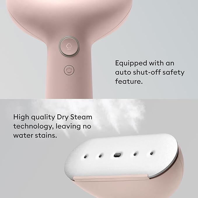 Steamery Handheld Clothes Steamer Cirrus 3 1200W US Plug Heated Ironing Plate Fast Heat Up Garment Wrinkle Remover Pink