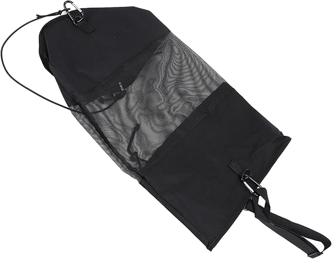 Boat Trash Bag Nylon Mesh Reusable Boat Garbage Container with Lanyard Oxford Cloth Marine Trash Organizer for Outdoor Seaside Activities Secure Closure Design for Fishing Campi