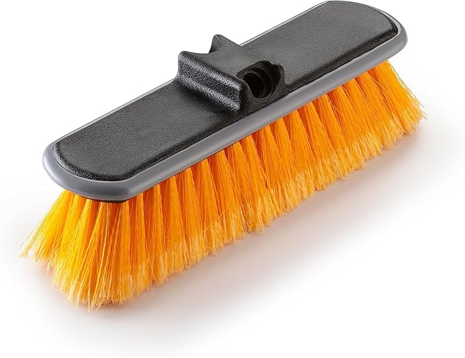 Medium Bristle Deck Scrub Brush - Composite Deck Brush Head &amp Vinyl Siding Brush // Boat Scrub Brush Roof Brush for Extension Pole // Exterior Patio &amp Deck Cleaning Brush (Pole Sold Separate