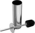 Toilet Brush and Holder Set Stainless Steel Toilet Bowl Brush with Lid Rust Proof Toilet Cleaner Brush with Caddy Durable Bristles Splash Proof Ideal for Bathroom (1 Pack Brushed Nickel)