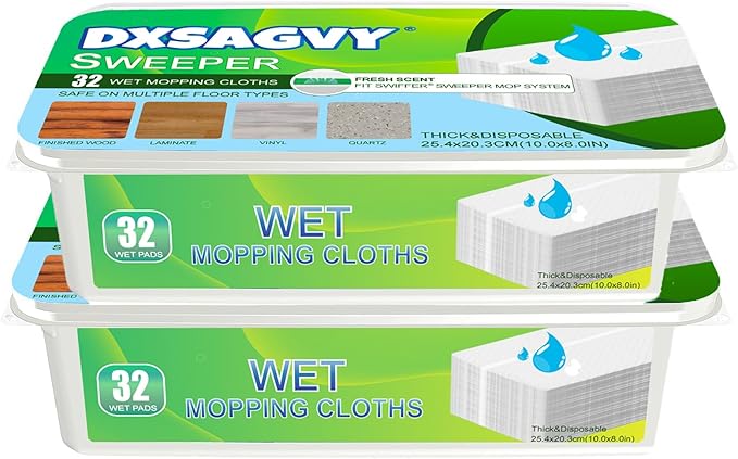 Upgraded Wet Mop Pads for Swiffer Sweeper Wet Mopping Cloths Refills64 Count
