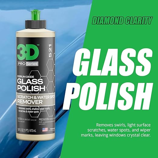 3D Glass &amp Hard Water Spot Restoration Bundle - Glass Polish &amp Eraser Gel for Streak-Free Clarity