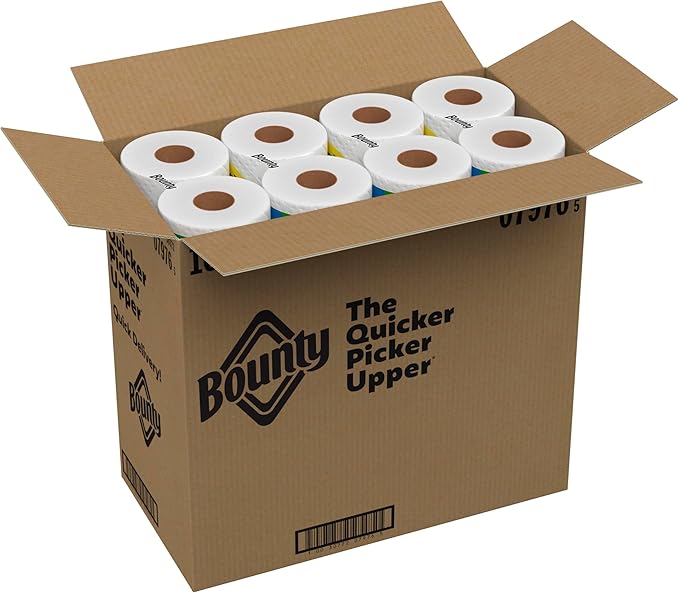Bounty Paper Towels Quick Size White 16 Family Rolls = 40 Regular Rolls