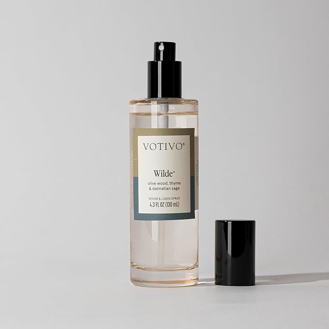 Votivo Wilde 4.3 oz Room &amp Linen Spray | Woody Fall Scented Air Freshener for Linens &amp Living Areas | Premium Long Lasting Fragrance