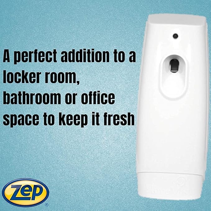 Zep Metered Mist Blue Sky Air Freshener Refill (Case of 12) with Meter Mist 3000 Ultra Dispenser (2 Pack) - 336201 - Lasts Up To 30 Days and Neutralizes Tough Odors