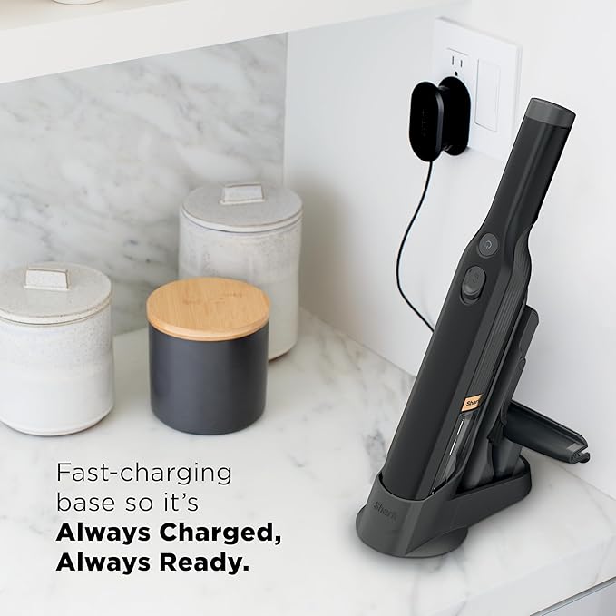 Shark WANDVAC Cordless Hand Vac Lightweight Versatile and Portable at 1.4 lbs. Powerful Suction for Pet Hair Charging Dock One-Touch Empty for Car &amp Home Duster Crevice Tool Black WV201BK