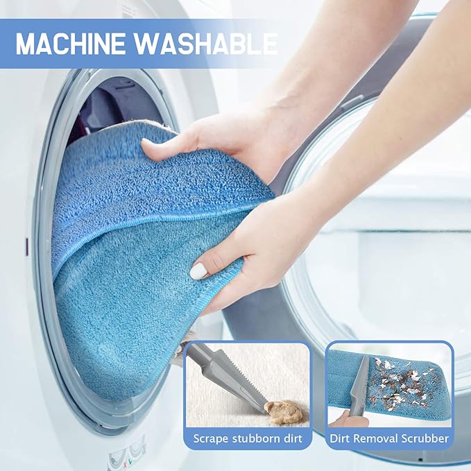 18 Professional Microfiber Mop Floor Cleaning System Flat Mop with Stainless Steel Handle 4 Reusable Washable Mop Pads Wet and Dust Mopping for Hardwood Vinyl Laminate Tile Cleaning