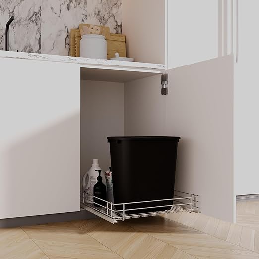 28 Qt. / 7 Gallon Black Rectangular Wastebasket Trash Can
