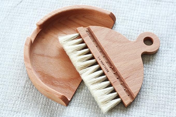 handcrafted table dustpan and brush by Iris Hantverk