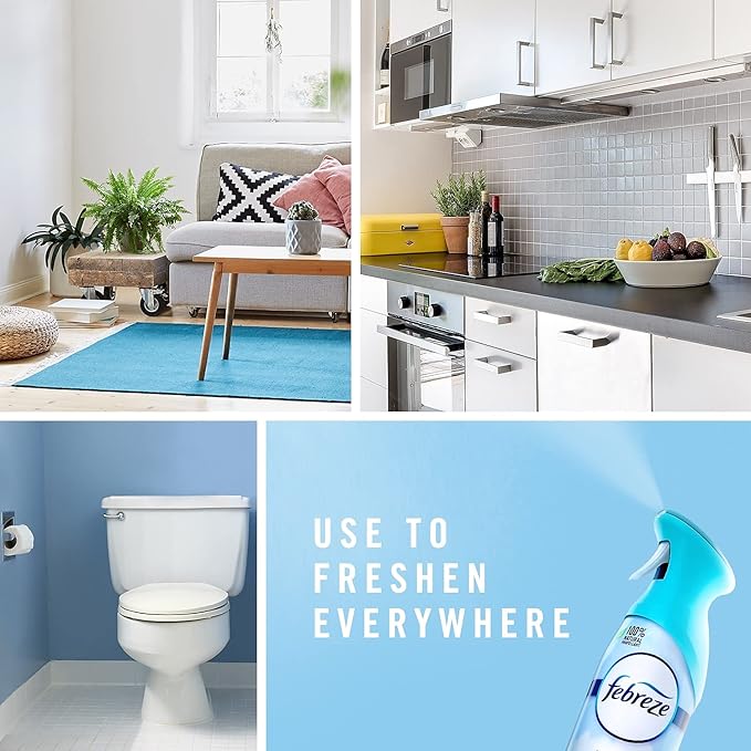 Febreze 97567 Heavy Duty Air Freshener Crisp &amp Clean 8.8 Oz (Pack of 6)