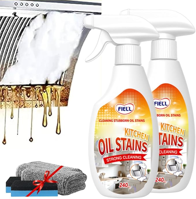 FIELL Heavy-Duty Kitchen Degreaser Foam Cleaner 8.46 fl.oz Clean Kitchens Up Kitchen Oil Cleaner Multipurpose Oil Stain Remover Spray Multi functiona Foam Cleaner Spray (2PCS)