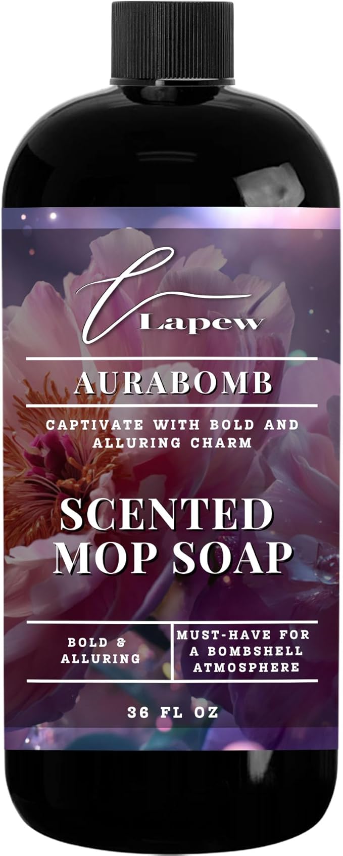 Lapew Aurabomb Scented Mop Soap - Luxury Floor Cleaner Concentrate for Mopping Tile Laminate Vinyl &amp Hardwood | Streak-Free Low-Foam | 36 oz