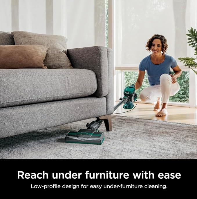 Shark Corded Stick Vacuum Ultra-Lightweight Swivel Steering Powerful Deep-Cleaning Floor-to-Ceiling Versatility Converts to a Handheld Vacuum Carpets &amp Hardfloor Green CS110EM